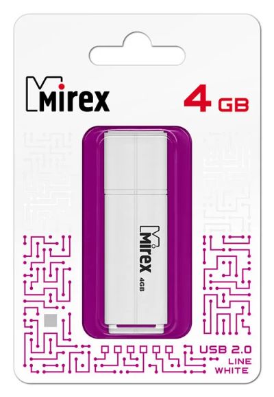 Лот: 16172776. Фото: 1. USB 4 Gb Mirex Line white USB... USB-флеш карты
