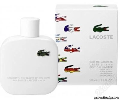 Лот: 2852443. Фото: 1. Lacoste L.12.12 Blanc Edition... Мужская парфюмерия