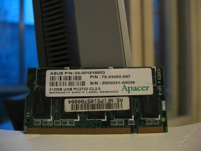 Лот: 2253005. Фото: 1. для ноутбука DDR1 Apacer 512MB... Оперативная память