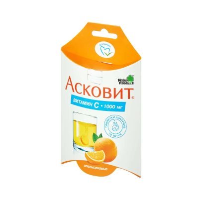 Лот: 25439878. Фото: 1. Асковит апельсин таб.шип. №10. Спортивное питание, витамины