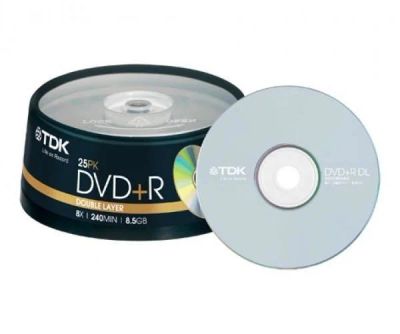 Лот: 4806149. Фото: 1. Диск DVD+R TDK 8.5 Gb 8-х Double... CD, DVD, BluRay