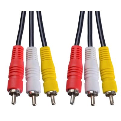 Лот: 18341316. Фото: 1. Кабель PERFEO 3xRCA вилка - 3xRCA... Шлейфы, кабели, переходники