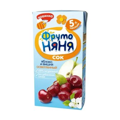Лот: 25415216. Фото: 1. ФрутоНяня сок яблоко вишня осветленный... Другое (кормление и уход, гигиена)