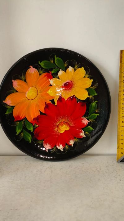 Лот: 9289997. Фото: 1. Тарелка настенная росписная. Аксессуары