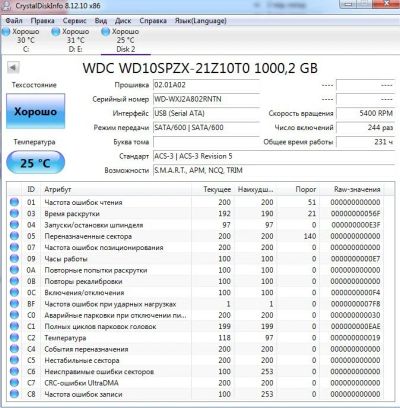 Лот: 18197348. Фото: 1. Жёсткий диск WDC WD10SPZX-21Z10TO... Жёсткие диски (HDD)
