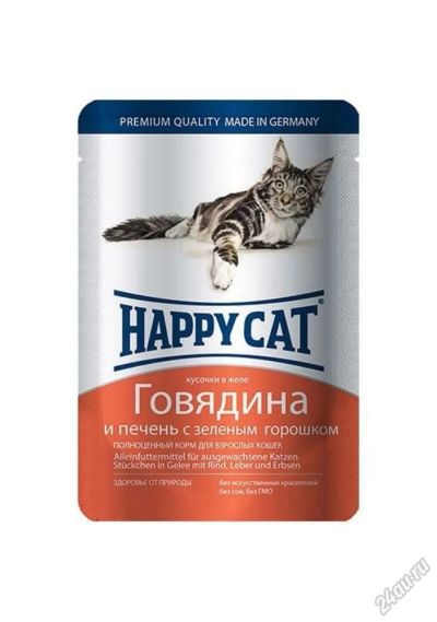 Лот: 5578394. Фото: 1. Корм Happy Cat для взрослых кошек... Корма
