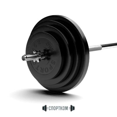 Лот: 22395026. Фото: 1. Штанга обрезиненная Sportcom 110кг. Штанги, блины