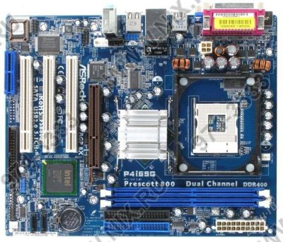 Лот: 1786872. Фото: 1. ASRock P4i65G + Intel Celeron... Материнские платы
