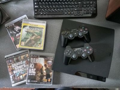 Лот: 9207607. Фото: 1. PlayStation 3 (PS3) slim, 160гб... Игровые приставки, консоли