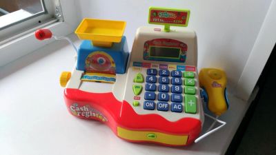 Лот: 9493396. Фото: 1. Игрушечная касса с микрофоном... Электронные