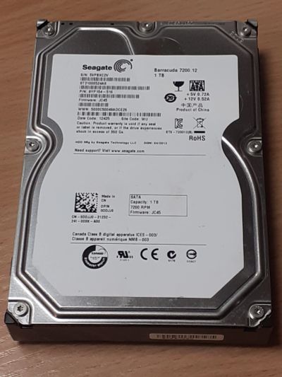 Лот: 18681859. Фото: 1. HDD 1TB Seagate 7200.12 (ST31000524AS... Жёсткие диски