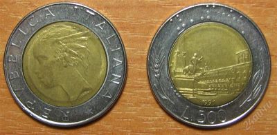 Лот: 789994. Фото: 1. Италия 500 лир. Биметалл. Европа
