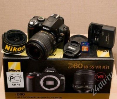 Лот: 346949. Фото: 1. Nikon D60 Kit 18-55 VR. Цифровые зеркальные