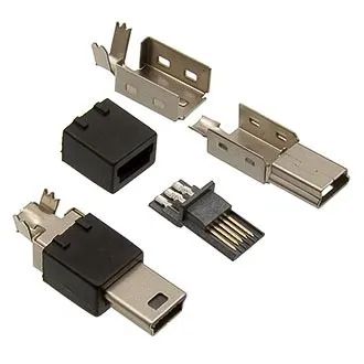 Лот: 19187894. Фото: 1. Штекер USB mini USB/M-SP, на кабель... Разъёмы