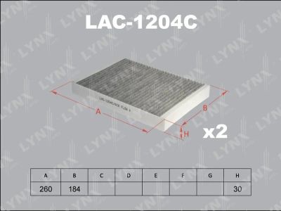 Лот: 13356964. Фото: 1. Lynx LAC-1204C Салонный фильтр. Расходные материалы