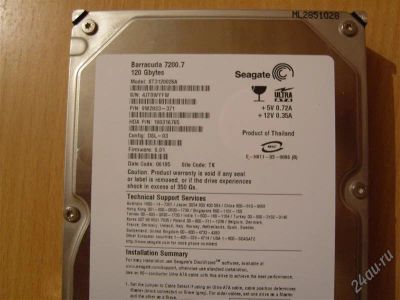 Лот: 1325292. Фото: 1. Жёсткий диск IDE Seagate 120Gb... Жёсткие диски (HDD)