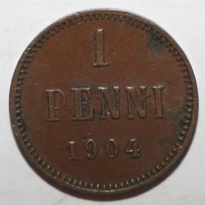 Лот: 11243744. Фото: 1. 1 пенни 1904 год. Финляндия. Россия до 1917 года