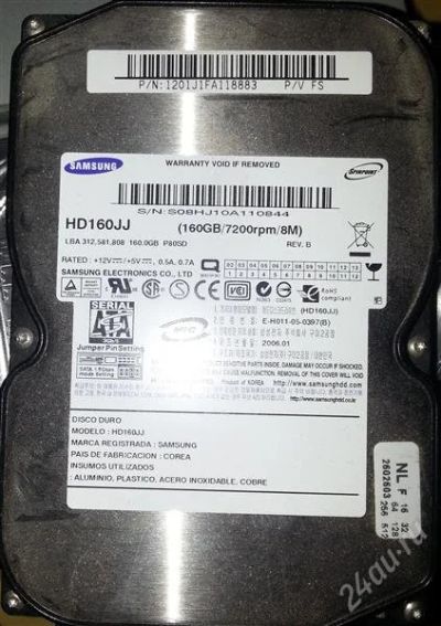 Лот: 2464959. Фото: 1. Жесткий диск HDD 160 Gb SATA-II... Жёсткие диски