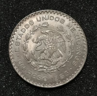Лот: 22637196. Фото: 1. 1 песо 1963 года. Мексика. Серебро... Америка