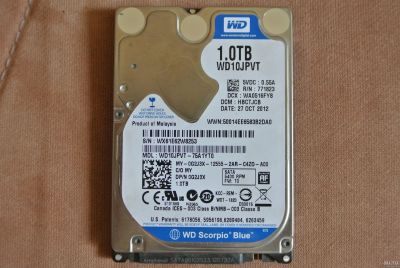 Лот: 13277100. Фото: 1. Винчестер WD10JPVT 1TB. Жёсткие диски (HDD)