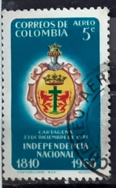 Лот: 25028287. Фото: 1. Марка.Колумбия. 1960 г. Марки