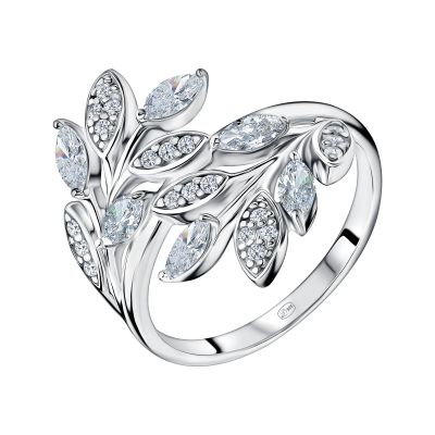 Лот: 23824705. Фото: 1. Серебряное кольцо с фианитами... Кольца, перстни