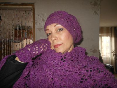 Лот: 5441395. Фото: 1. Комплект палантин, шапочка и митенки. Головные уборы