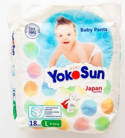 Лот: 23244966. Фото: 1. Подгузники-трусики YokoSun L 9-14кг... Детская гигиена