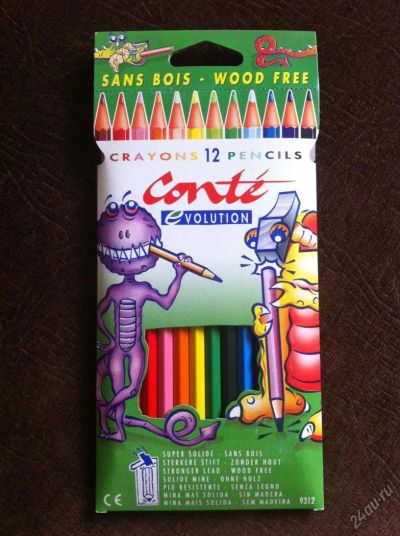 Лот: 5068234. Фото: 1. Цветные карандаши Conte 12 цветов. Школьная канцелярия