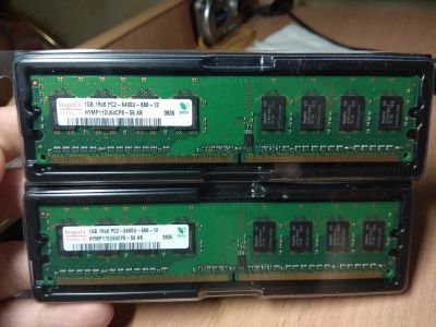 Лот: 10601855. Фото: 1. HYNIX 2х1GB DIMM DDR2 PC-6400... Оперативная память