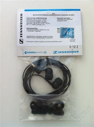 Лот: 2611366. Фото: 1. Наушники Sennheiser IE 4. Наушники, гарнитуры