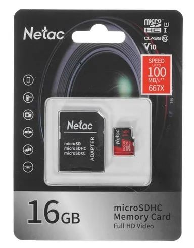 Лот: 25207927. Фото: 1. Карта памяти MicroSDHC 16Gb Netac... Карты памяти