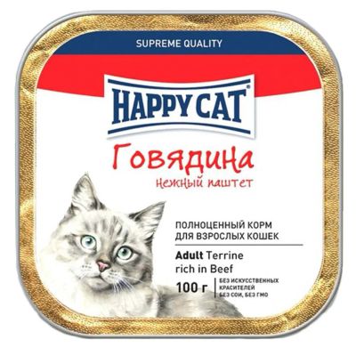 Лот: 13966126. Фото: 1. Happy Cat (Хэппи Кэт) Говядина... Корма