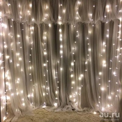 Лот: 15213098. Фото: 1. Штора 240 LED белая, 2х2м прозр... Гирлянды, шарики, новогодние аксессуары