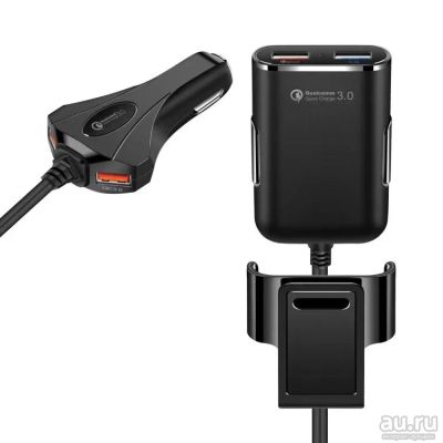 Лот: 14977805. Фото: 1. авто-зарядка 60W12A 4USB QC3.0... Зарядные устройства, блоки питания, адаптеры сетевые для смартфонов