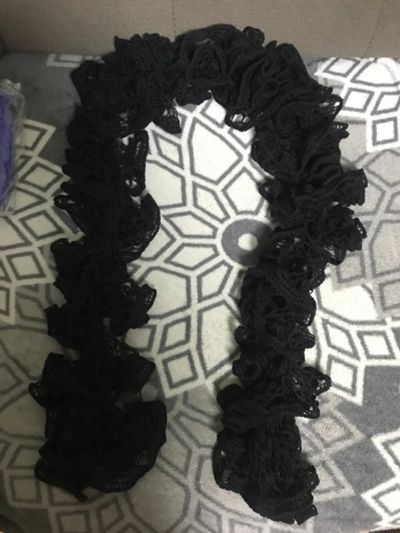 Лот: 21089978. Фото: 1. 271/2024 Ажурный шарф черный длина... Шарфы, варежки