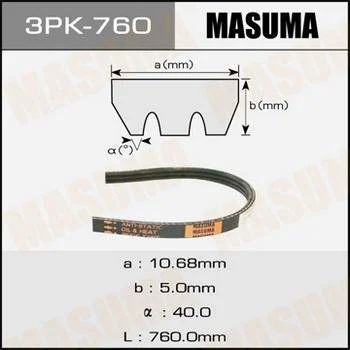 Лот: 11285608. Фото: 1. Ремень ручейковый Masuma 3PK-... Двигатель и элементы двигателя