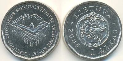 Лот: 2792483. Фото: 1. 1 лит 2005 дворец властителей. Страны СНГ и Балтии