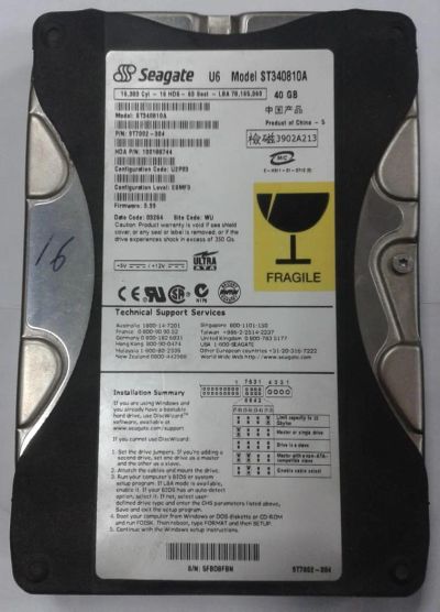 Лот: 8288949. Фото: 1. Жесткий диск IDE Seagate ST340823A... Жёсткие диски (HDD)