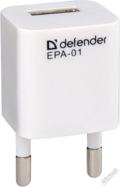 Лот: 5818662. Фото: 1. Сетевой адаптер USB Defender EPA-01... Зарядные устройства, блоки питания, адаптеры сетевые для смартфонов