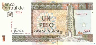 Лот: 6974400. Фото: 1. Куба 1 конвертируемый песо. Новая. Америка