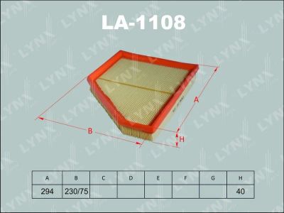 Лот: 13356919. Фото: 1. Lynx LA-1108 Воздушный фильтр. Расходные материалы