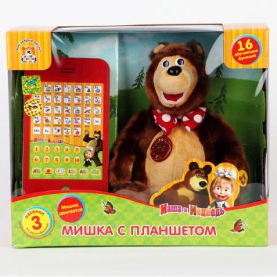Лот: 7348293. Фото: 1. Обучающая игрушка "Мишка с планшетом... Развивающие