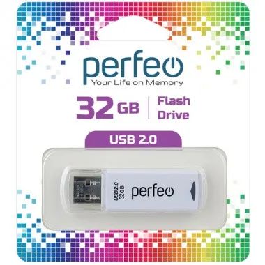 Лот: 21516816. Фото: 1. USB 32Gb PERFEO белый. USB-флеш карты