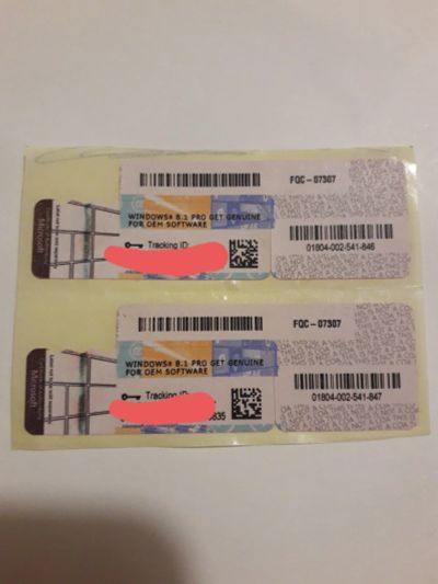 Лот: 16698789. Фото: 1. Две наклейки лицензии MS Windows... Системные