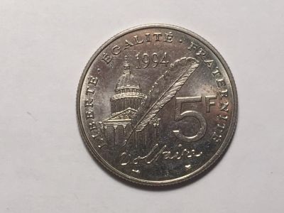 Лот: 12732490. Фото: 1. Франция, 5 франков, 1994. Вольтер. Европа