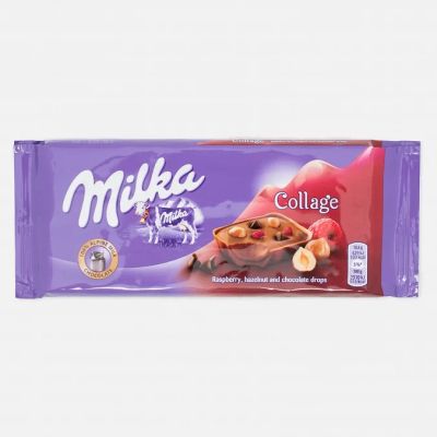 Лот: 8742903. Фото: 1. Milka Collage Raspberry Hazelnut... Шоколад, конфеты