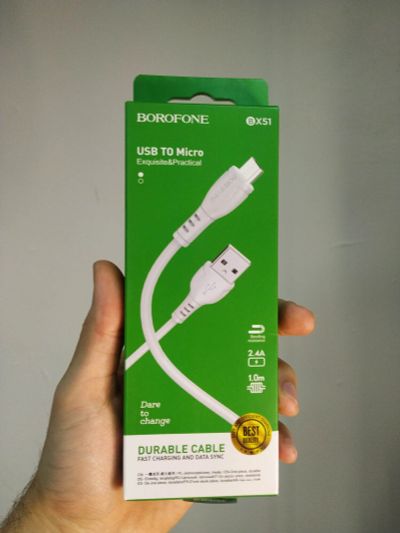 Лот: 19565534. Фото: 1. usb кабель micro usb 1.0м borofone... Дата-кабели, переходники