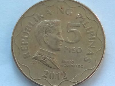 Лот: 18793825. Фото: 1. Монета Филиппин 5 писо, 2012. Азия