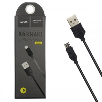 Лот: 12417765. Фото: 1. Кабель micro USB HOCO X6 khaki... Дата-кабели, переходники